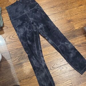 Lululemon athletics align Black Tie-Dye Leggings crop